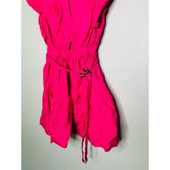 DEREK LAM 10 CROSBY Finn Pink Belted Ruffled Cotton-Poplin Mini Dress Size EU 44 - Picture 9 of 13